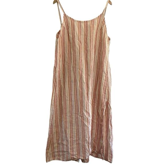Reformation Linen Midi Dress Drop Back Women's Size XL Beach Lounge Natural - Picture 2 of 8